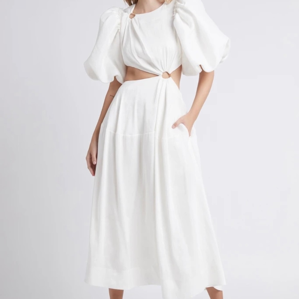 Aje - Vanades Cut Out Ring Midi Dress (Ivory) - Picture 3 of 5